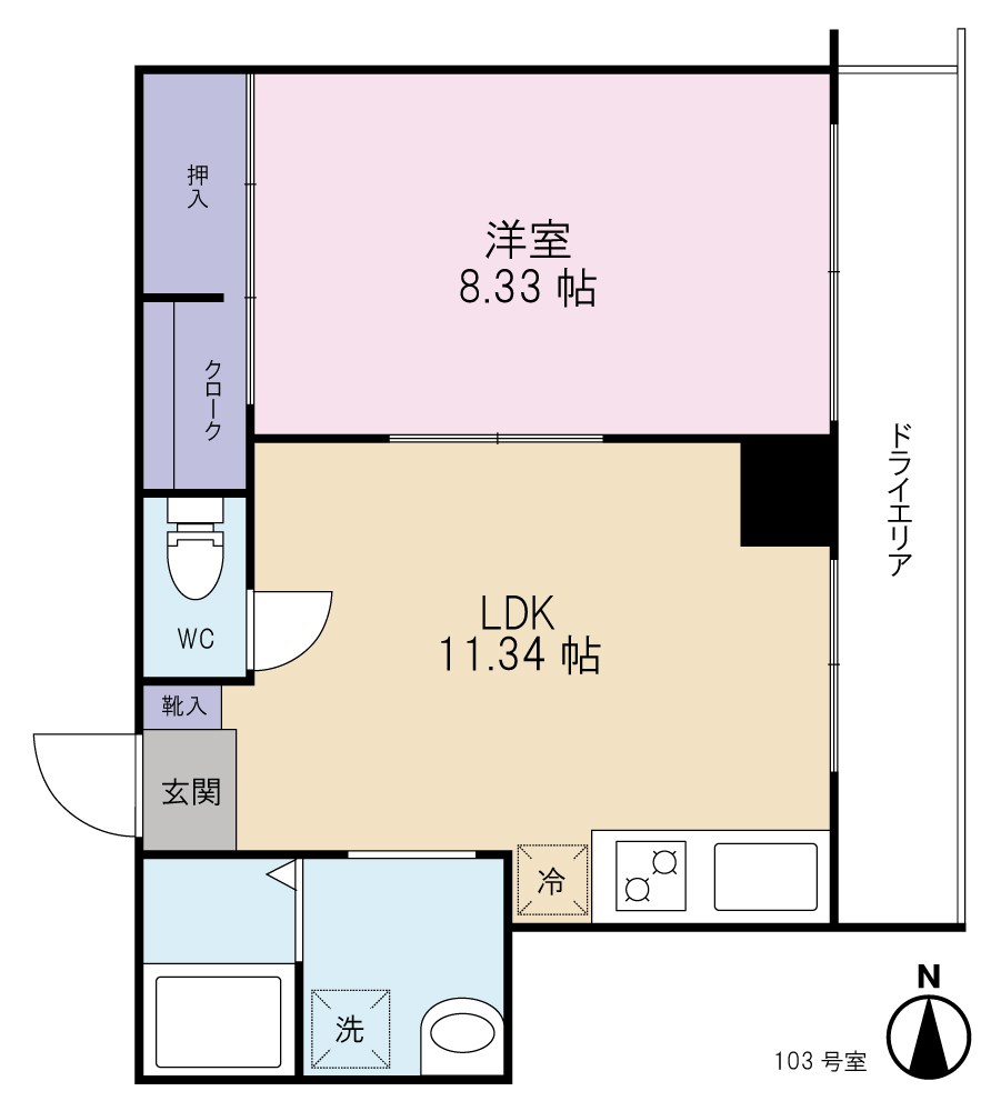 KT三光マンション 103号室 間取り