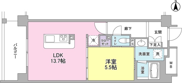 アンビエンテ経堂 511号室 間取り