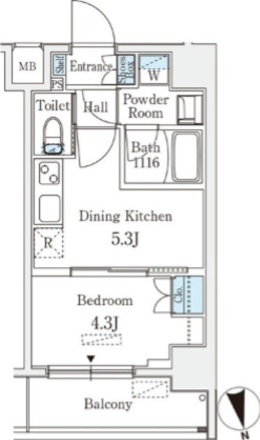 クラリティア浅草 504号室 間取り