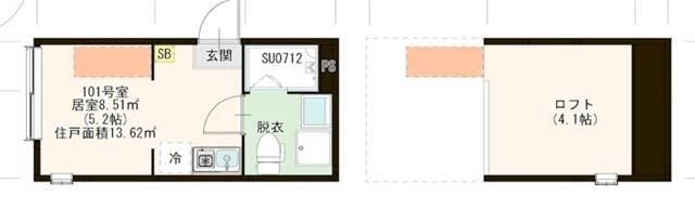 ＭＩ　ＣＡＳＡ　平和台 101号室 間取り