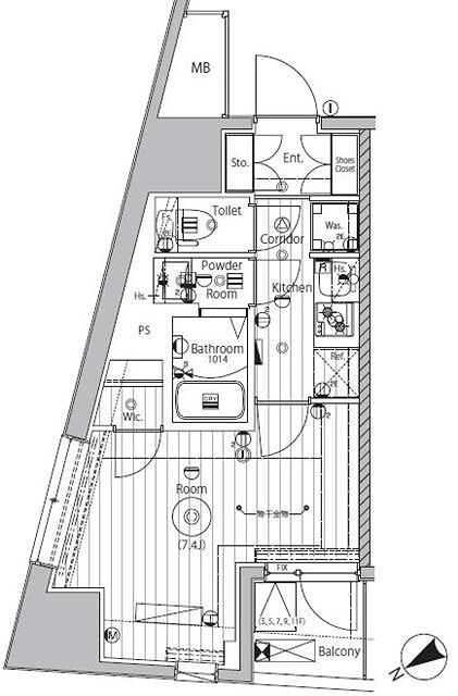 プロスタイルウェルス西早稲田 間取り図