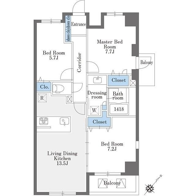 Ｌａ　Ｄｏｕｃｅｕｒ巣鴨Ｗｅｓｔ 313号室 間取り