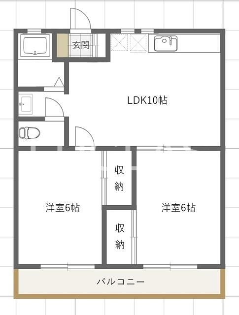 第１６島田マンション 107号室 間取り