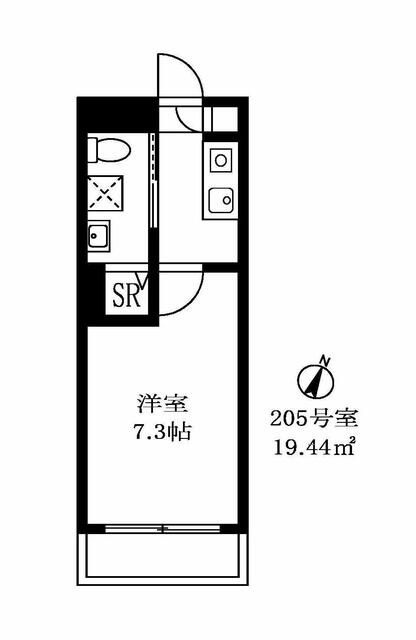 クレール尾山台 205号室 間取り