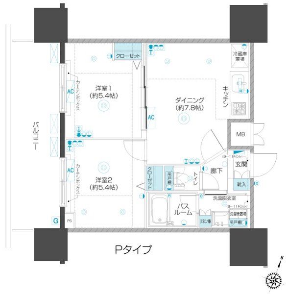 1308号室 間取り