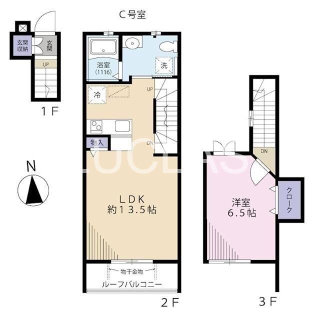 Ｖｉｌｌａ　Ｐｅｎｔａ C号室 間取り
