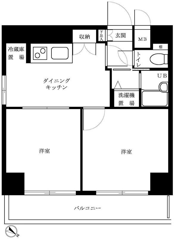 ルーブル中野南台 603号室 間取り
