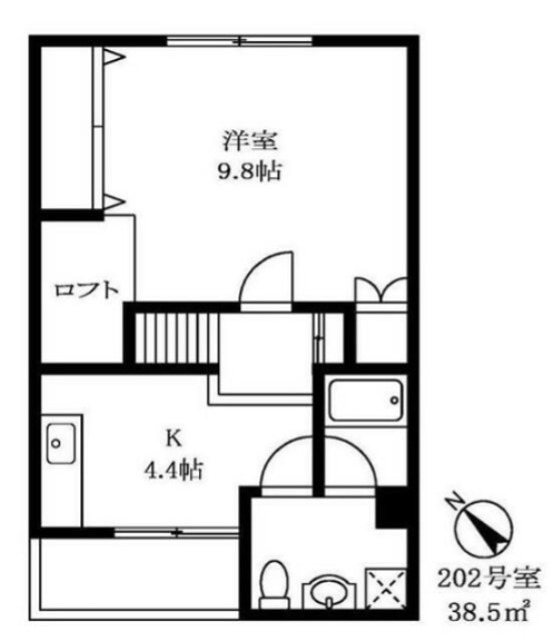 ロイヤルコート桜新町 202号室 間取り