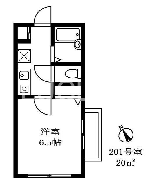 向後マンション荏原 201号室 間取り