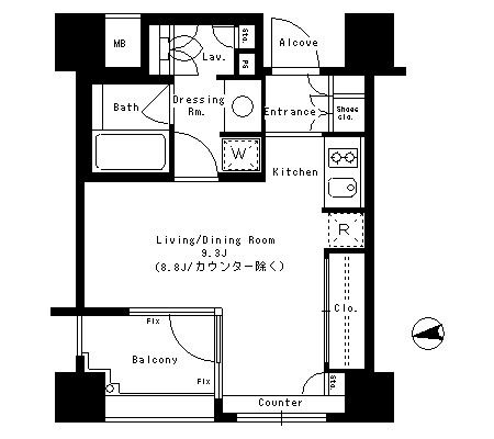 パークアクシス神楽坂ステージ 604号室 間取り