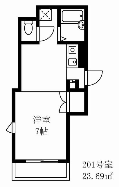 プチメゾンイナバ 201号室 間取り