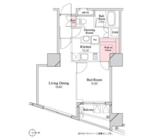 パークキューブ八丁堀 406号室 間取り