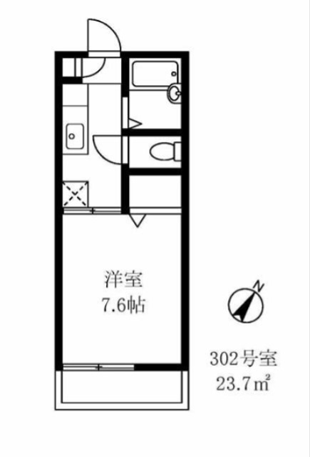 グルーラ三宿 302号室 間取り