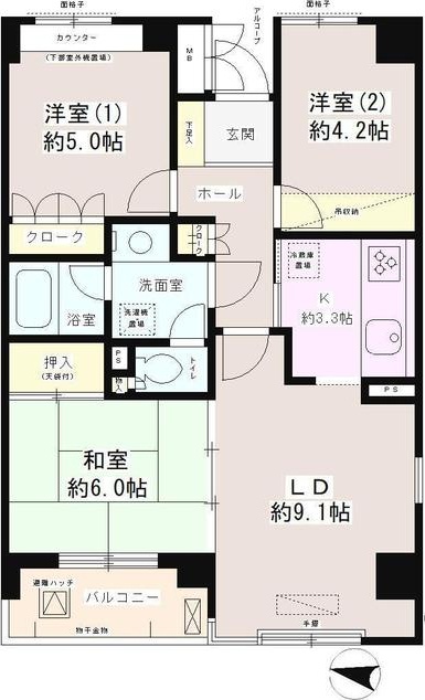 世田谷船橋パーク・ホームズ 202号室 間取り