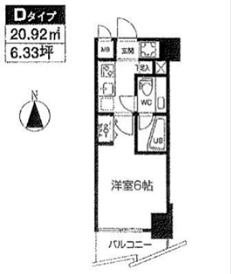 アジールコート中幸 505号室 間取り
