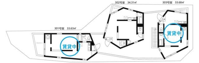 エンシェール砧 302号室 間取り