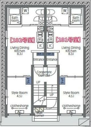 グランピア笹塚 102号室 間取り