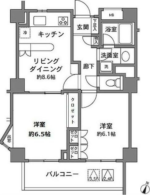 フレール早稲田 202号室 間取り