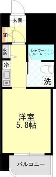 後楽園キャステール 808号室 間取り