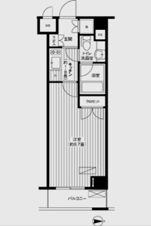 グランハイツ東新宿 412号室 間取り