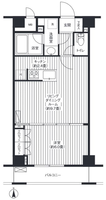 グランハイツ東新宿 405号室 間取り