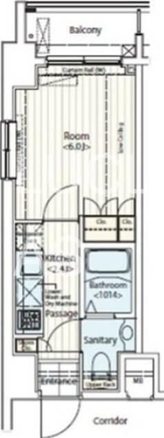 ドゥーエ新富町 203号室 間取り