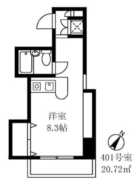 ＬＡＭＥＬ２１ 401号室 間取り