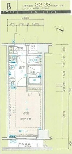 ヴェルト新宿 1300号室 間取り