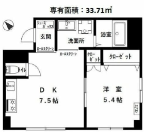 戸山コーポ 103号室 間取り