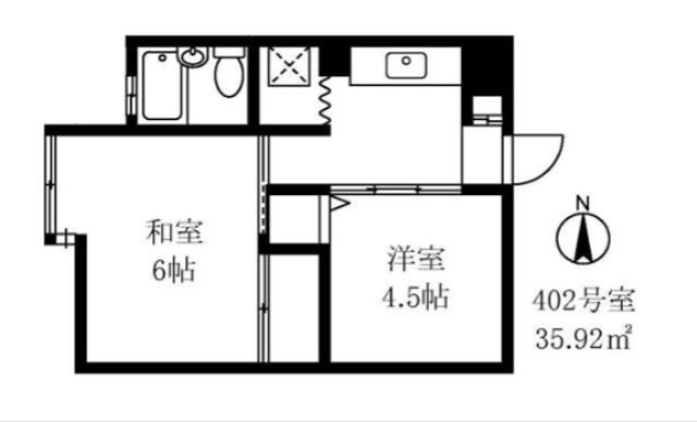 上北沢グリーンコーポ 402号室 間取り