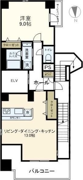 Ｅｔｅｒｖｏ新大久保 501号室 間取り
