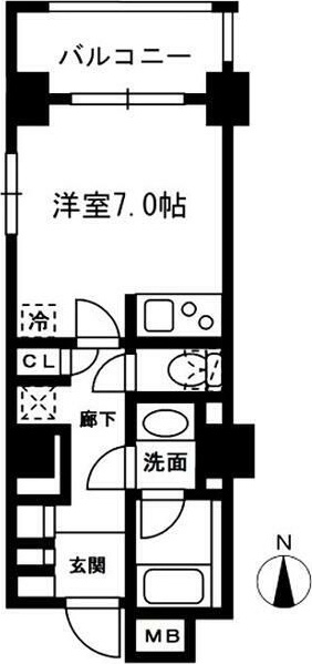 レジディア中落合B棟 201号室 間取り