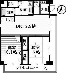 ロイヤルコートときわ台 804号室 間取り