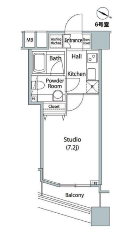ファーストリアルタワー新宿 1806号室 間取り