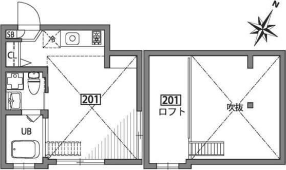 Ｂｌａｎｃ　Ｃｏｕｒｔ代田橋 201号室 間取り