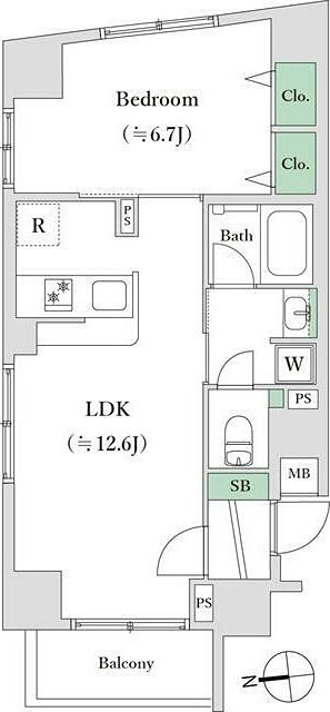 アイルイムーブル浅草 1001号室 間取り