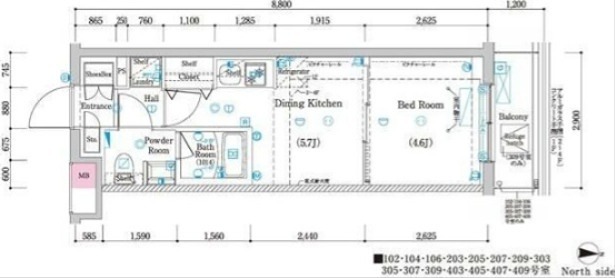 ラフィスタ鷺ノ宮 309号室 間取り