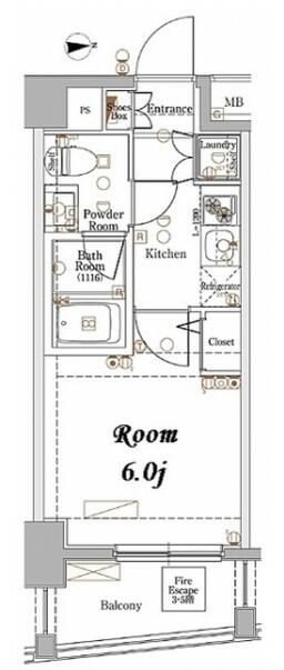 ＡＸＡＳ中野 204号室 間取り
