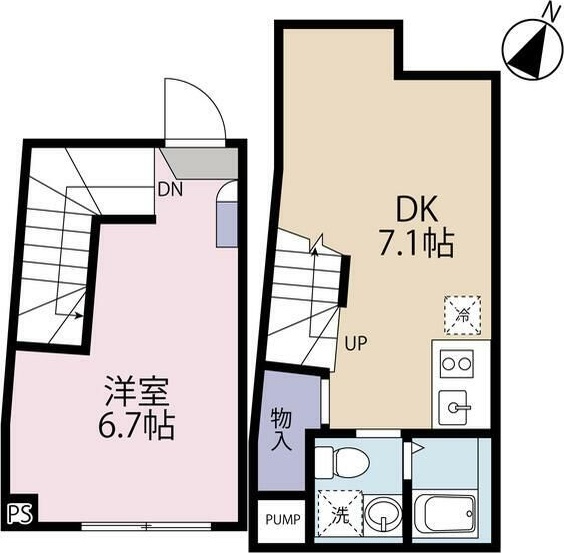 ＨＪ　ＰＬＡＣＥ　ＮＩＳＨＩＨＡＲＡ 101号室 間取り