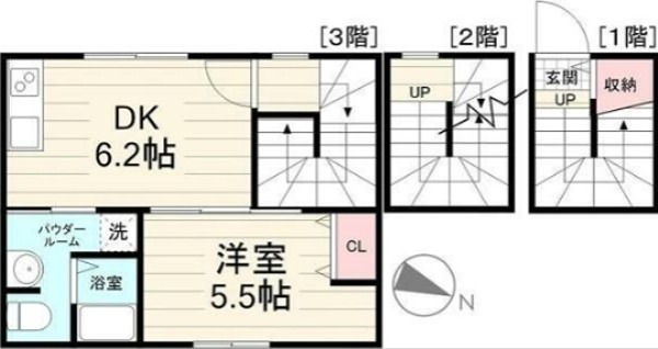 キャスティア目黒柿の木坂 302号室 間取り