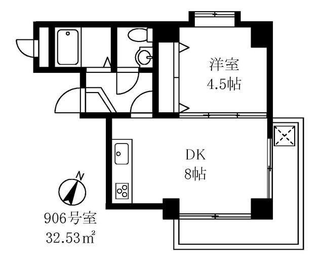 フラットワセダ 906号室 間取り