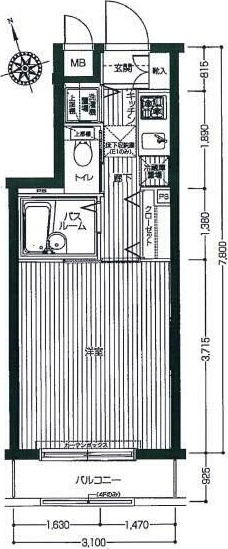 ロアール高円寺 206号室 間取り