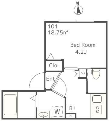 Ｋａｎｏａ　Ｍｉｎａｍｉｄａｉ 101号室 間取り