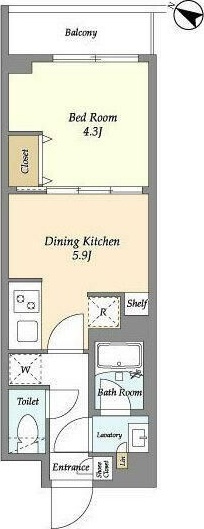 ウェルスクエア中野富士見町 105号室 間取り