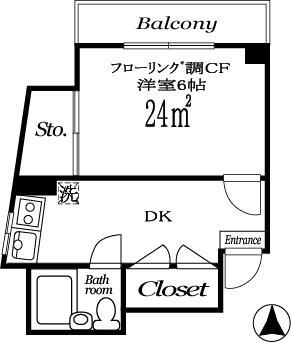 市ヶ谷春日マンション 502号室 間取り