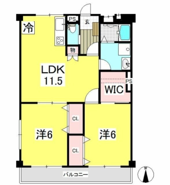 グリーンパークみその 301号室 間取り