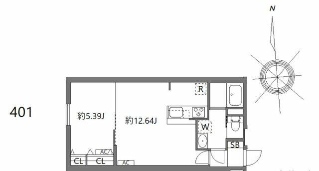 ルオーレ上北沢駅前 401号室 間取り