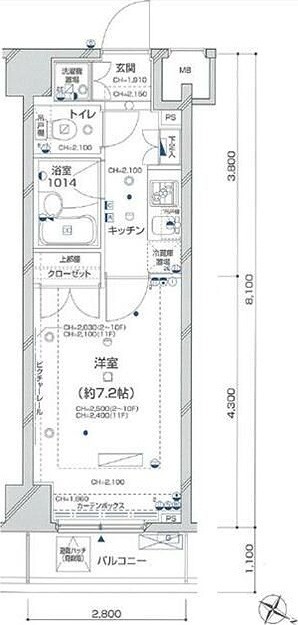 パレステュディオ新宿パークサイド 1103号室 間取り