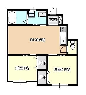 エフプレスト土支田Ｂ棟 102号室 間取り