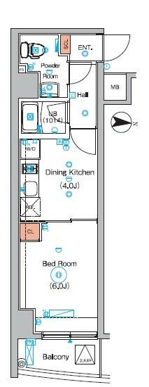 エストゥルースプラス両国 601号室 間取り